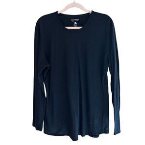 Seg'ments Merino Wool Baselayer Crewneck Shirt Womens XXL Black Stretch Top